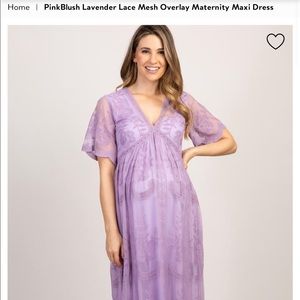 PinkBlush Maternity Lace Overlay Dress